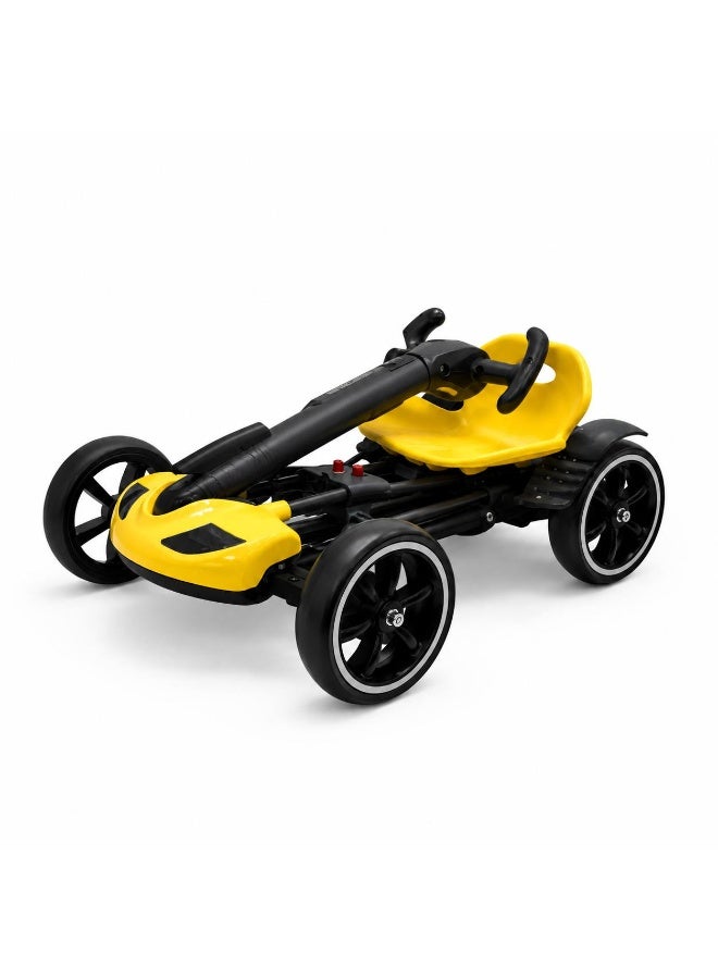 Yellow Formula Foldable Electric Scooter for Kids with Parent Remote Control, Large Capacity 5Ah Rechargeable Battery, Comfortable Seat, Stable 4-Wheel Design, 3km/h Speed, Supports up to 50kg - Image 3