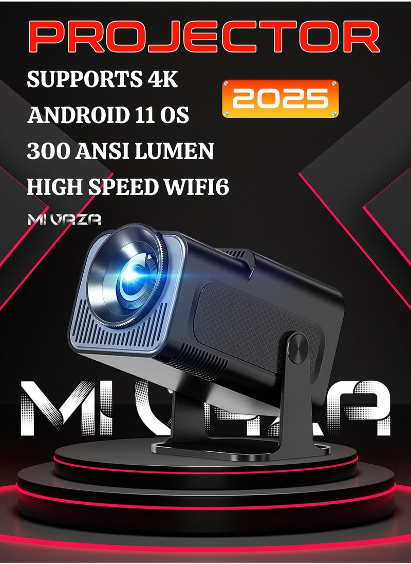 Mi VAZA Portable HD Projector - Support 4K - Smart Projector with 5G Dual-band Wifi and Bluetooth 5.0 - Mobile Home Theater - Compatible With Android/iOS/Windows/TV Stick/HDMI/USB  - Image 1