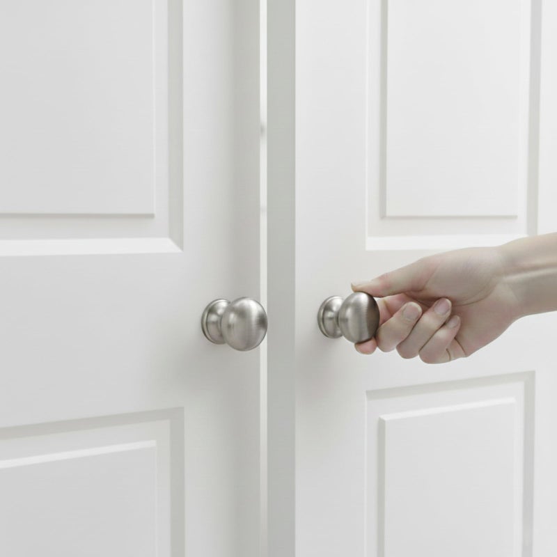 trust4care 4-Pack Large Brushed Satin Nickel Bi-fold Closet Door Knobs with Wide Base, Round Brass Wardrobe Folding Kitchen Cabinet Knobs, 1-1/2 Inch Furniture Pantry Drawer Pulls Handles - Image 4