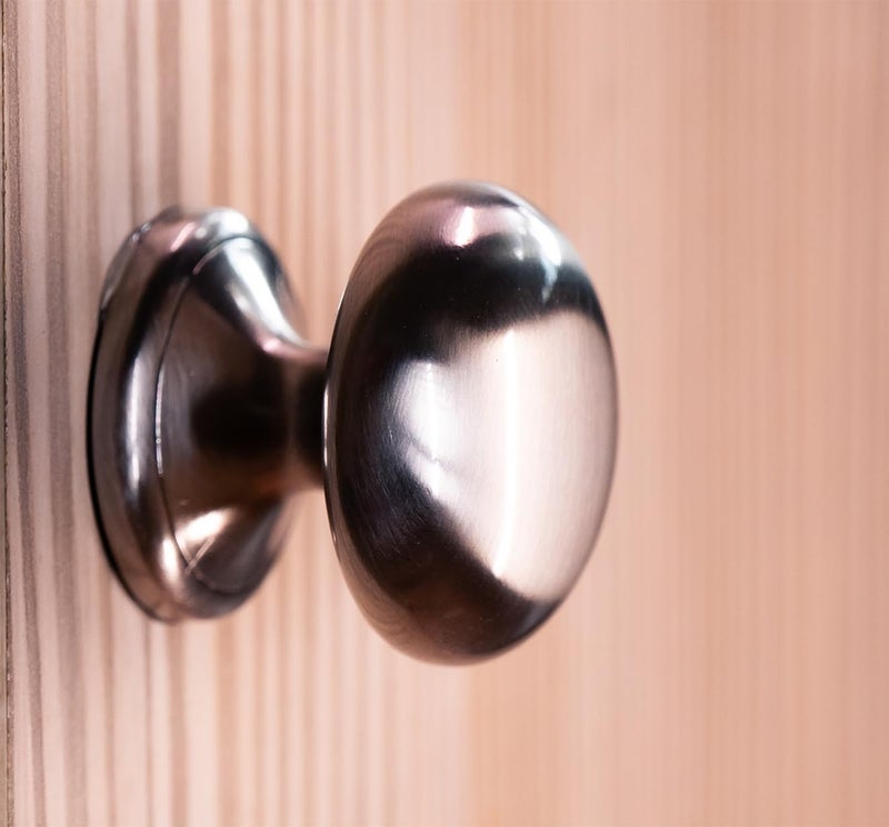 trust4care 4-Pack Large Brushed Satin Nickel Bi-fold Closet Door Knobs with Wide Base, Round Brass Wardrobe Folding Kitchen Cabinet Knobs, 1-1/2 Inch Furniture Pantry Drawer Pulls Handles - Image 3