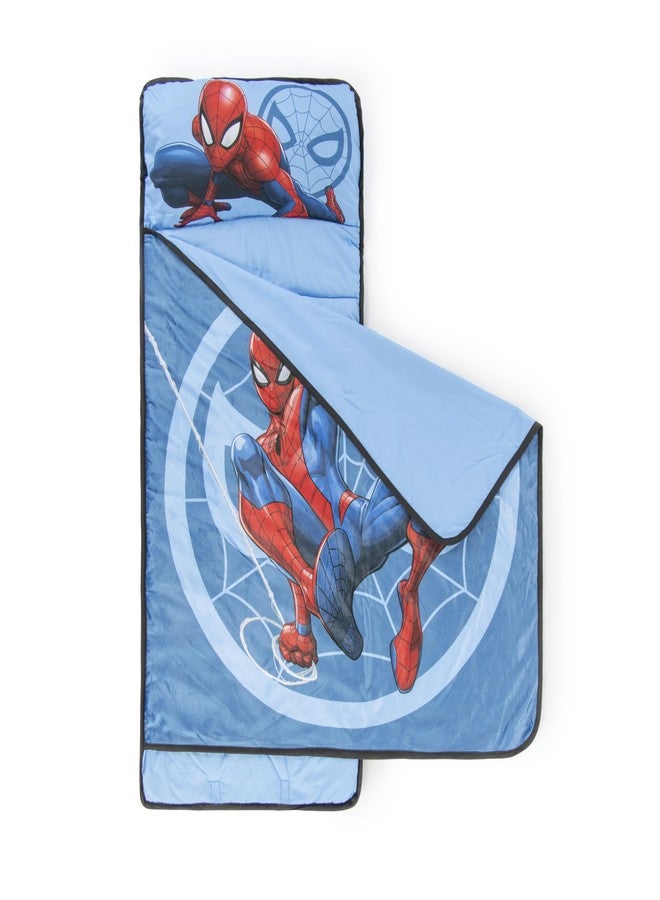 Jay Franco Marvel Spiderman Superhero Kids Nap Mat Sleeping Bag for Boys, Blue - Image 2