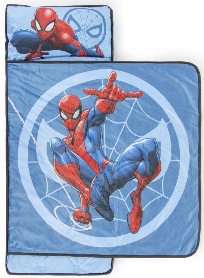Jay Franco Marvel Spiderman Superhero Kids Nap Mat Sleeping Bag for Boys, Blue - Image 1
