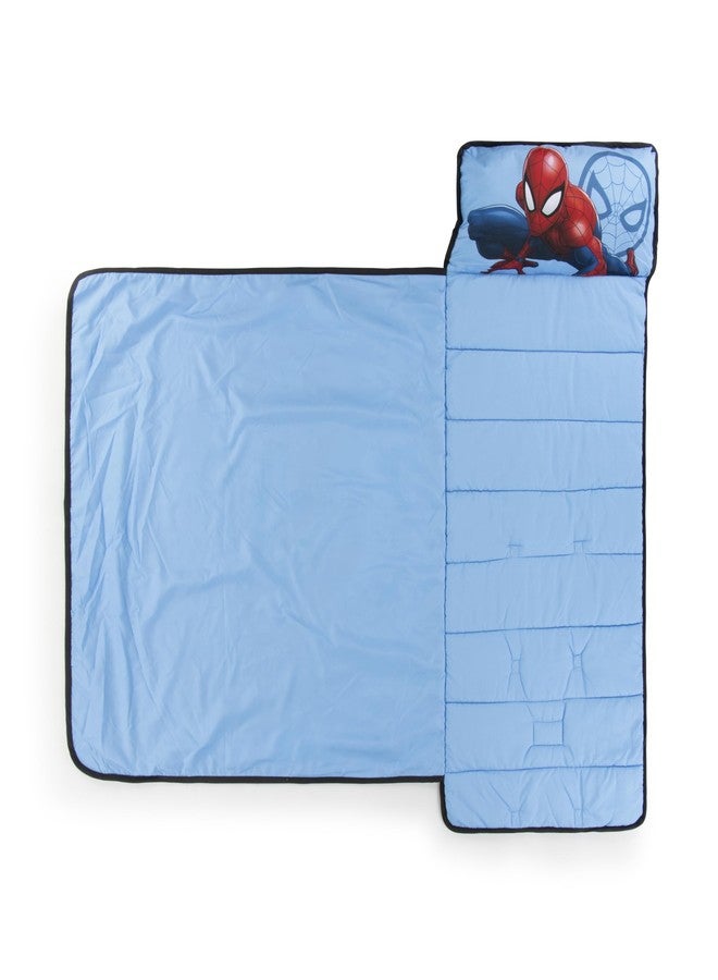 Jay Franco Marvel Spiderman Superhero Kids Nap Mat Sleeping Bag for Boys, Blue - Image 3