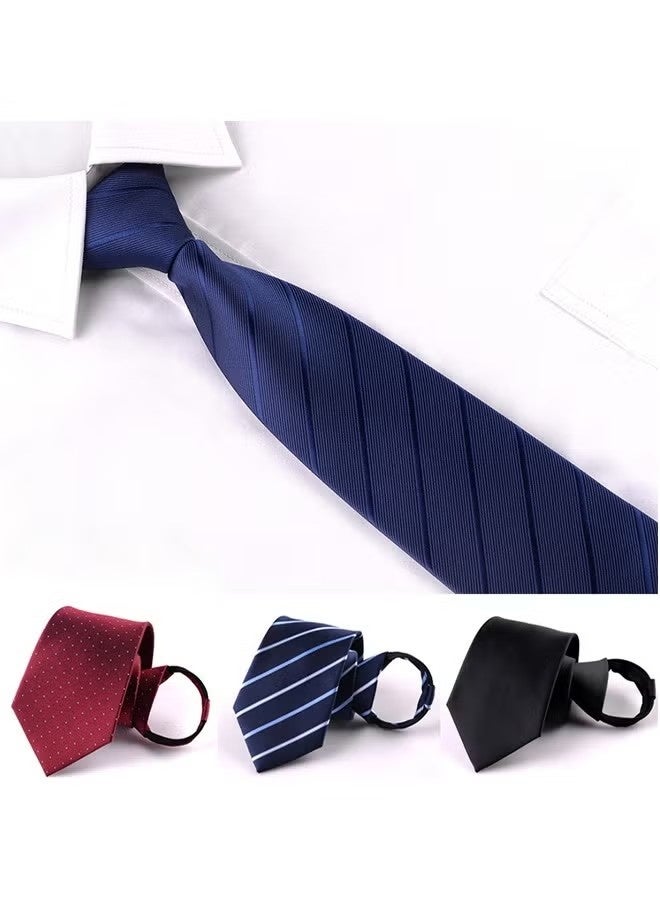 4PCS Zipper Ties Set for Men Adjustable Men's Pretied Neckties Zip on Tie for Men Zipper Skinny Necktie Clip on Slim Tie - Image 1