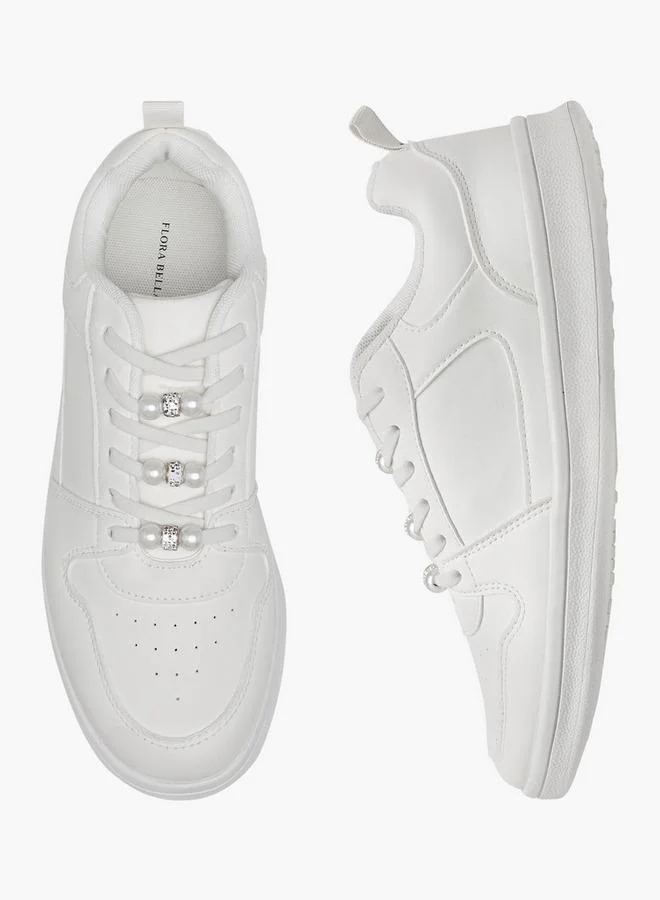 Girls Lace-Up Ankle School Sneakers