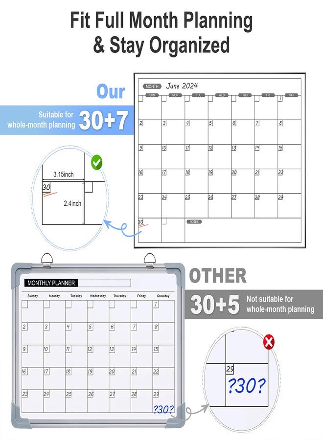 ARCOBIS Monthly Calendar Whiteboard, 24" x 18" Magnetic Dry Erase Calendar with Black Frame, Wall Hanging Planner for Home, Office, School - Image 5