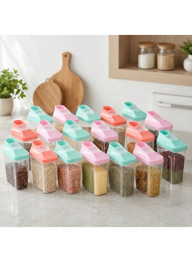 favilla 18-piece plastic spice container set with airtight lids – 250ml capacity – 8 x 5.5 x 12.5cm - Image 5