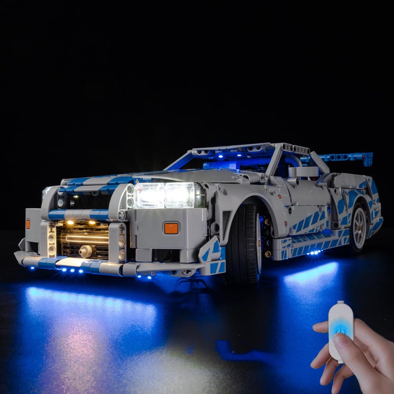 BrickSoul Upgrade Light Kit for Lego 42210 2 Fast 2 Furious Nissan Skyline GTR R34 Car Building with ONOff Dimmer Switch Hidden Cable Tech Easy Install Lighting Set 42210 NOT Included - Image 3