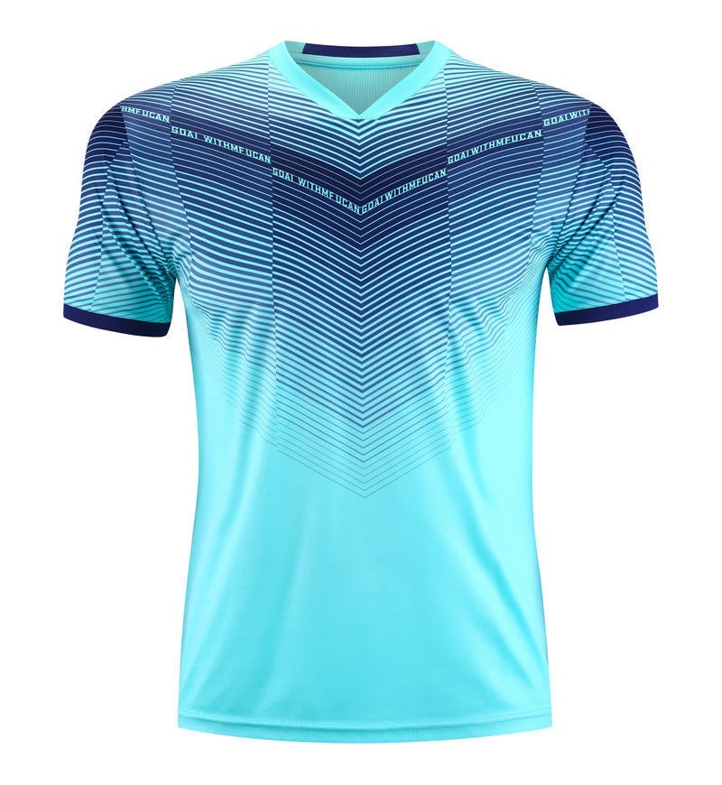 Generic Adults and childrens same style football uniform suit student team competition training pair uniform student jersey leisure sportswear Lake blue singlet 
