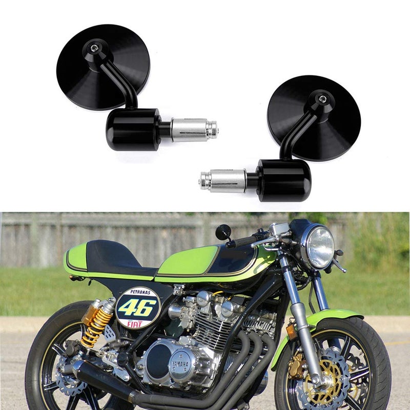 Custom Motorcycle CNC Handle Bar End Rearview Side Mirrors 3Round 78 22 mm Compatible with Honda Yamaha Suzuki Kawasaki Aprilia Derbi Ducati Gilera ATV