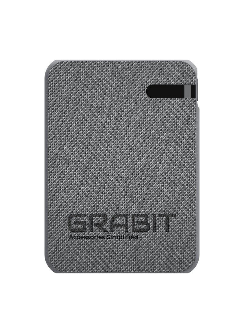 GRABIT GPOWER-100T 10,000mAh PD Power Bank – Dual 20W USB-C Fast Charging, Compact Fabric Design  - Image 1
