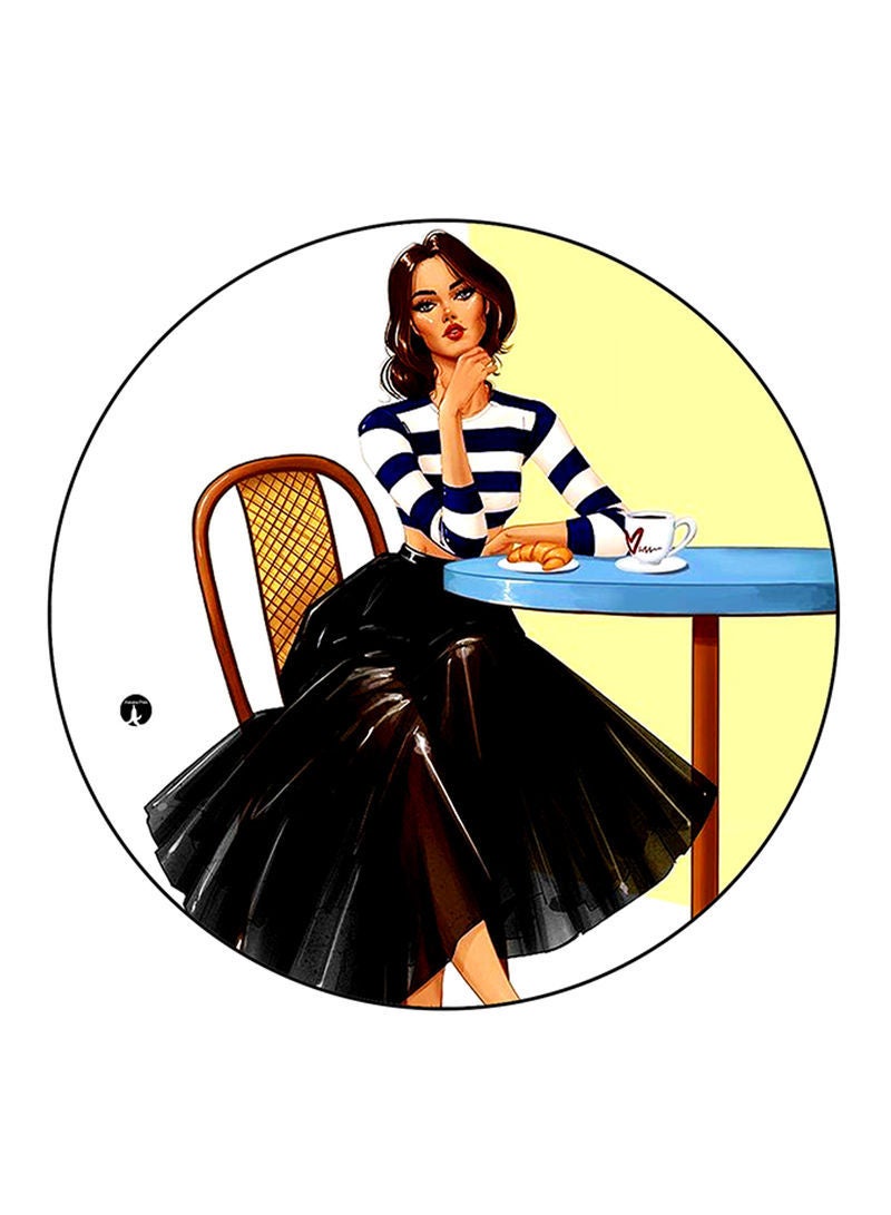 RKN Woman Printed Large Round Pin Badge Multicolour - Image 1