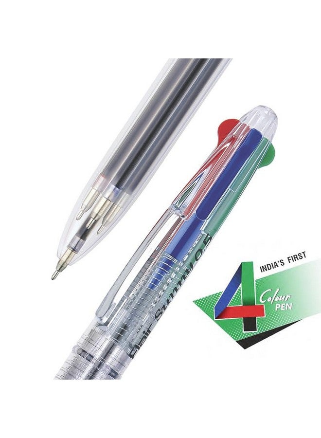Flair FLAIR Sunny Retractable 0.5mm Ball Pen Pouch Pack | Swiss Tip Technology | Retractable Mechanism & Low Viscosity Ink System | Smooth & Effortless Writing With Sleek Clip Design | Pack of 5 Pens  - Image 3