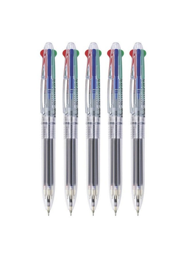 Flair FLAIR Sunny Retractable 0.5mm Ball Pen Pouch Pack | Swiss Tip Technology | Retractable Mechanism & Low Viscosity Ink System | Smooth & Effortless Writing With Sleek Clip Design | Pack of 5 Pens  - Image 1