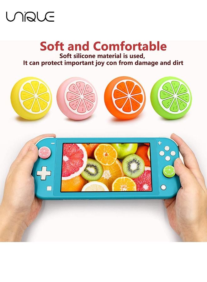 Unique 4Pcs for Nintendo Switch Thumb Grips Cute Cartoon Anime Design - 3D Silicone Joystick Caps Joycon Controller Button Covers for Nintendo Switch/OLED/Switch Lite for Boys Girls Kids Teens（Lemon）  - Image 4