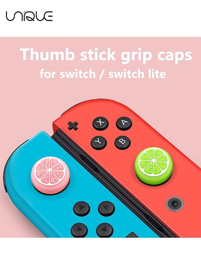 Unique 4Pcs for Nintendo Switch Thumb Grips Cute Cartoon Anime Design - 3D Silicone Joystick Caps Joycon Controller Button Covers for Nintendo Switch/OLED/Switch Lite for Boys Girls Kids Teens（Lemon）  - Image 3