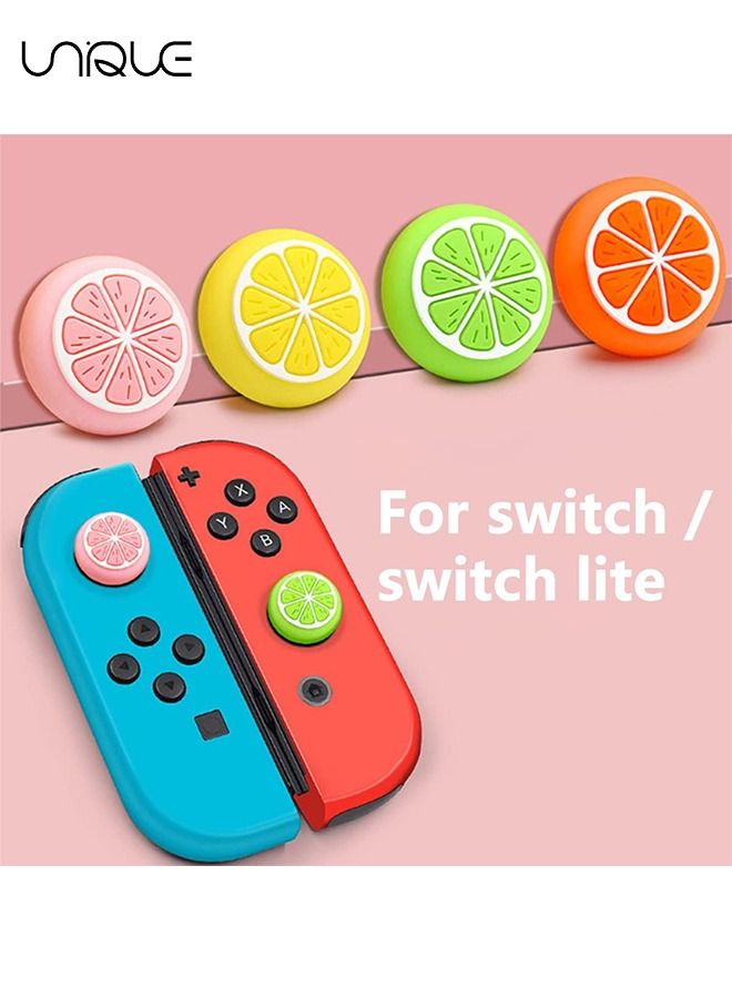 Unique 4Pcs for Nintendo Switch Thumb Grips Cute Cartoon Anime Design - 3D Silicone Joystick Caps Joycon Controller Button Covers for Nintendo Switch/OLED/Switch Lite for Boys Girls Kids Teens（Lemon）  - Image 2