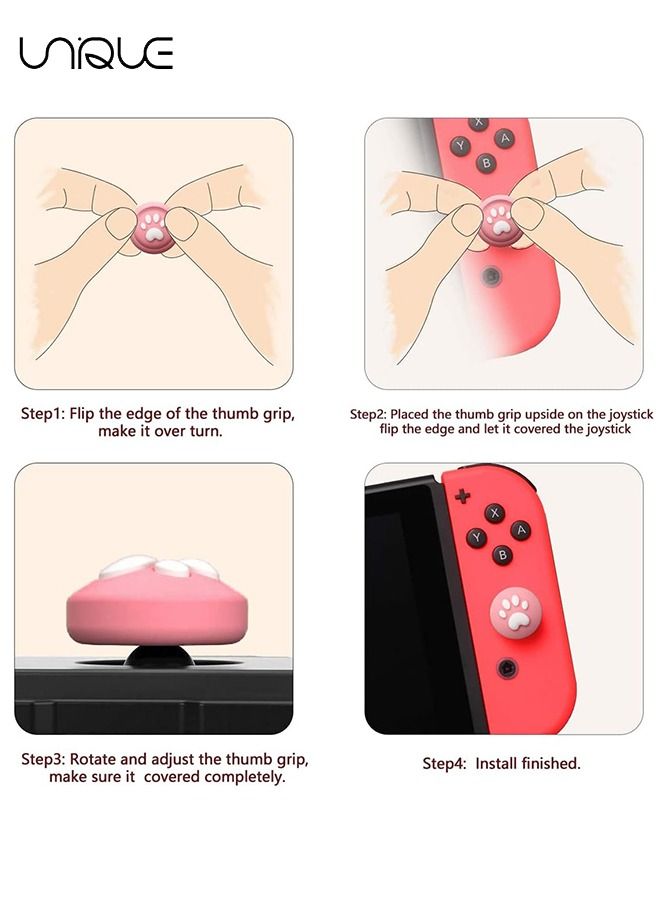 Unique 4Pcs for Nintendo Switch Thumb Grips Cute Cartoon Anime Design - 3D Silicone Joystick Caps Joycon Controller Button Covers for Nintendo Switch/OLED/Switch Lite for Boys Girls Kids Teens（Lemon）  - Image 5