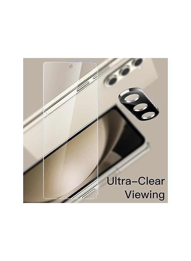 Jetech Front Screen Protector for Galaxy Z Fold 5 with Camera Lens Protector, 9H Tempered Glass Film, Anti-Scratch, HD Clear, 2-Pack Each - Image 3