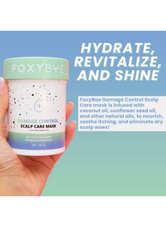 FoxyBae Dry Scalp Treatment Mask - Scalp Moisturizer For Itchy Scalp - Provides Deep Conditioning - Hair Mask For Dry Damaged Hair & Growth - Exfoliate, Shine, Moisture, Hydrate, Smooth - 8 Fl Oz 