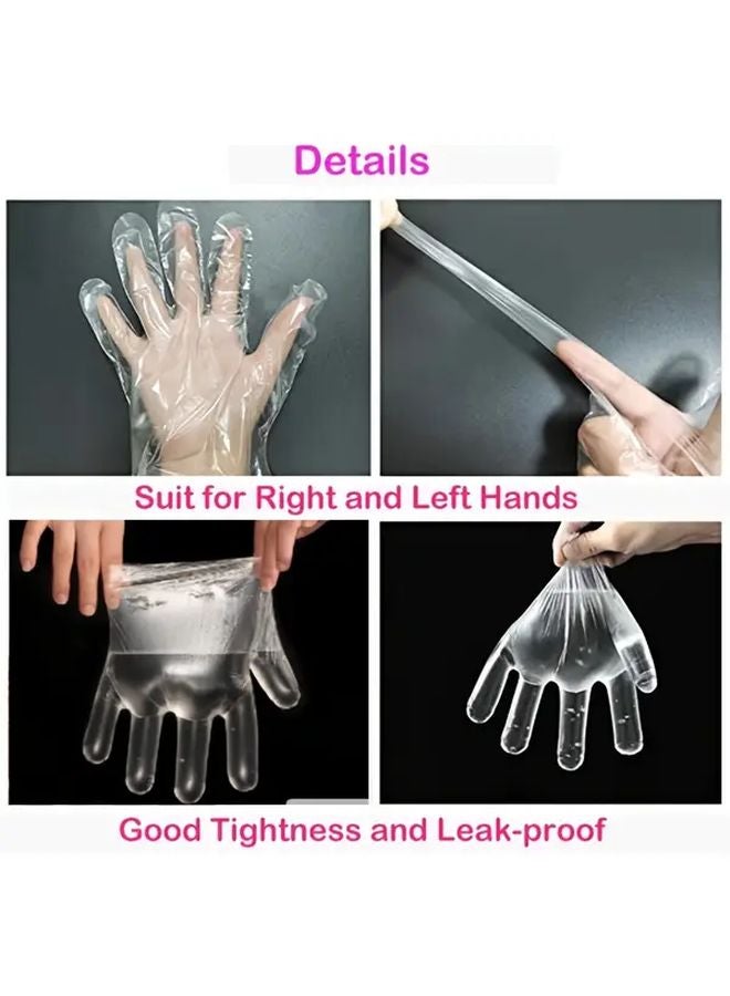 400 Pcs Transparent Disposable Plastic Gloves Latex Free Durable Comfortable Kitchen Bathroom Outdoor Use Hand Protection - Image 3
