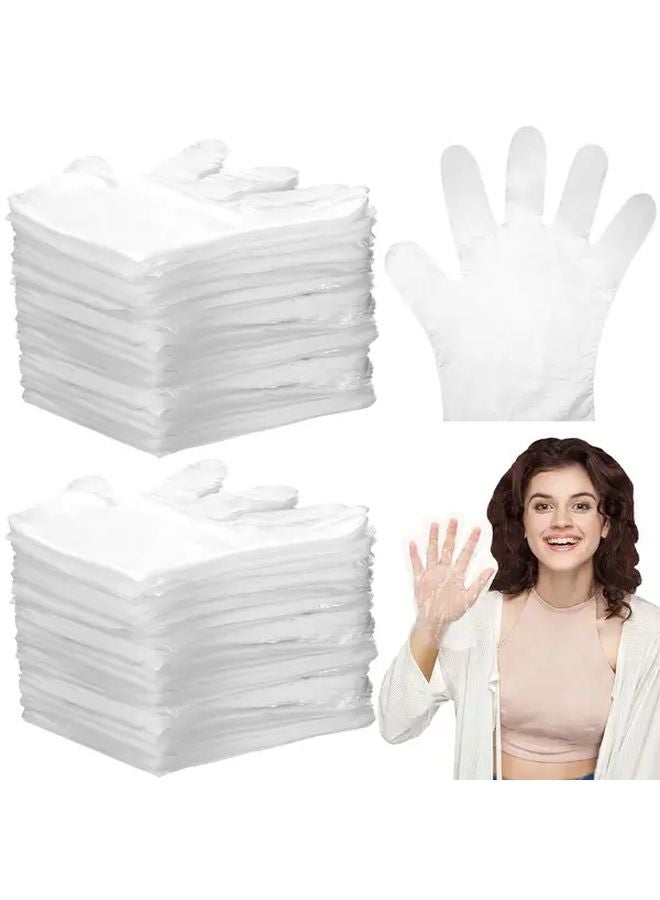 400 Pcs Transparent Disposable Plastic Gloves Latex Free Durable Comfortable Kitchen Bathroom Outdoor Use Hand Protection - Image 2