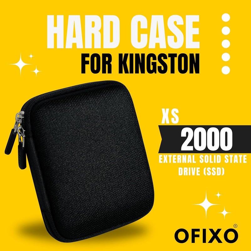 OFIXO SSD Case Portable Carrying for Kingston XS1000 | XS2000 | XS1000R SSD 1TB,2TB,4TB,500 GB High Performance Portable,Travel Case Protective Cover Storage Bag, Black - Image 2