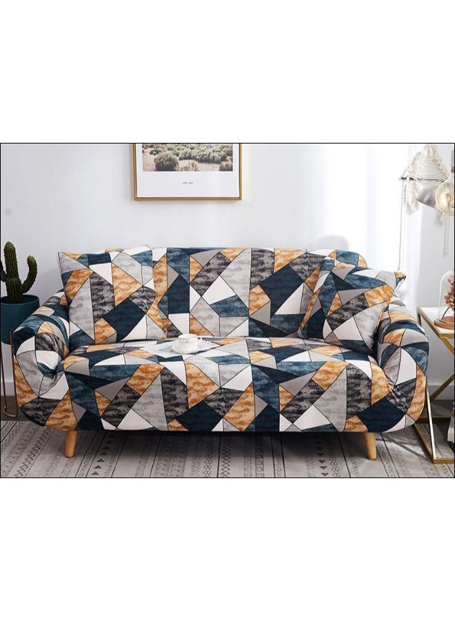 NIBEMINENT Geometric Pattern Full Covered Sofa Slipcover Multicolour 90x140cm