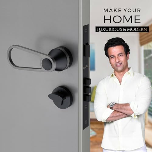 LAPO Solid Brass Mortise Door Lock | Strong Lock Handleset with 3 Keys for Main Door, Office & Hotels | Black Finish | Long-Lasting Security | 3 Years Warranty Ro-152 - Image 2