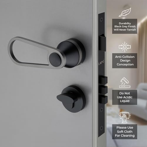 LAPO Solid Brass Mortise Door Lock | Strong Lock Handleset with 3 Keys for Main Door, Office & Hotels | Black Finish | Long-Lasting Security | 3 Years Warranty Ro-152 - Image 3