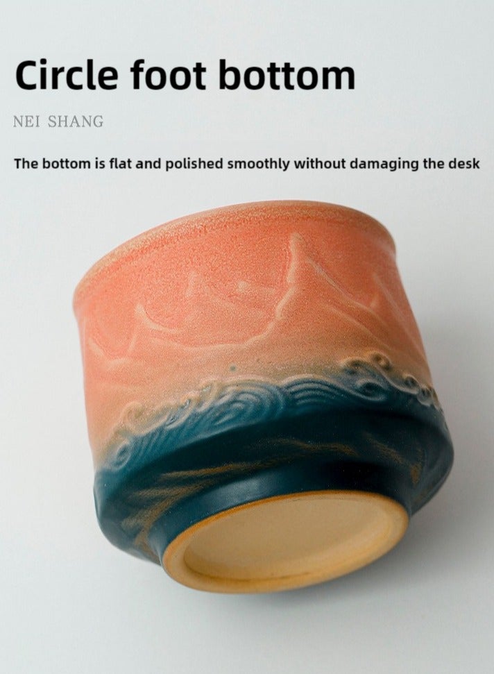 TAYRAN Tea cup, coffee cup, adult ceramic tea cup, 200 ml, handleless ceramic cup, Asian tea cup matcha cup with gift box for Turkish tea cappuccino latte - Image 5