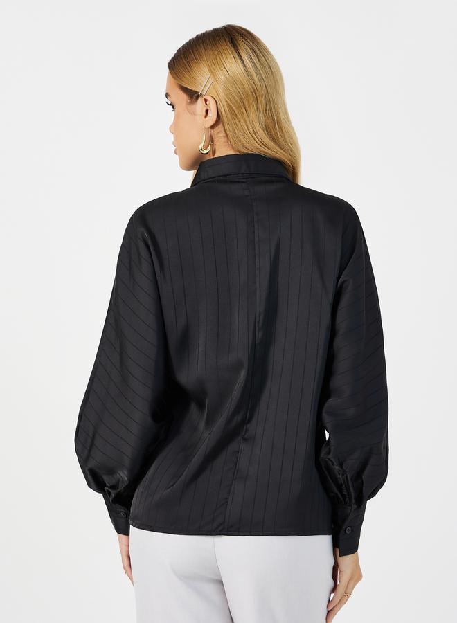 Styli Striped Loose Fit Shirt  - Image 5