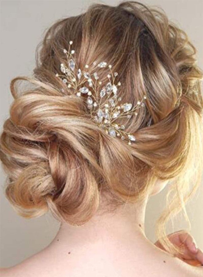 YERTTER 3 Pcs Wedding Hair Pins Decorative Rhinestones Crystal Vine Bridal Bun Clip Accessories for Brides and Bridesmaids (Silver) - Image 1