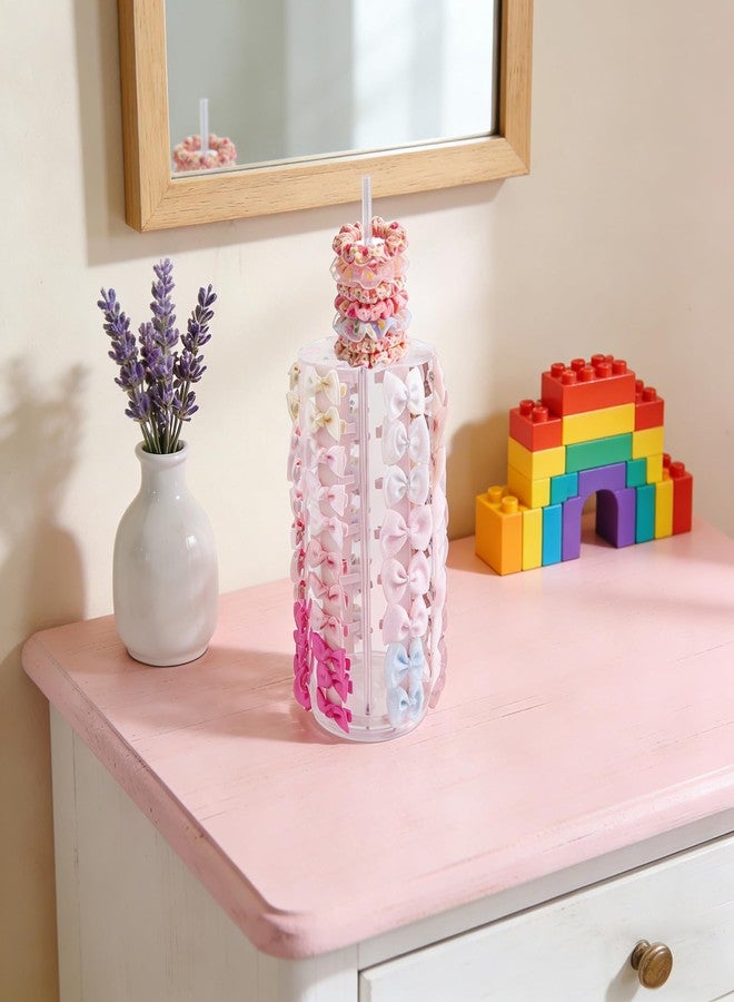 BFNAAgirl Bow Holder Bow Organizer for Girls,Baby Hair Clips Storage Stand, Rotatable Hair Accessory Organizer Rack for Baby Newborn Infant Toddler Kids (snzp-14-1) - Image 4