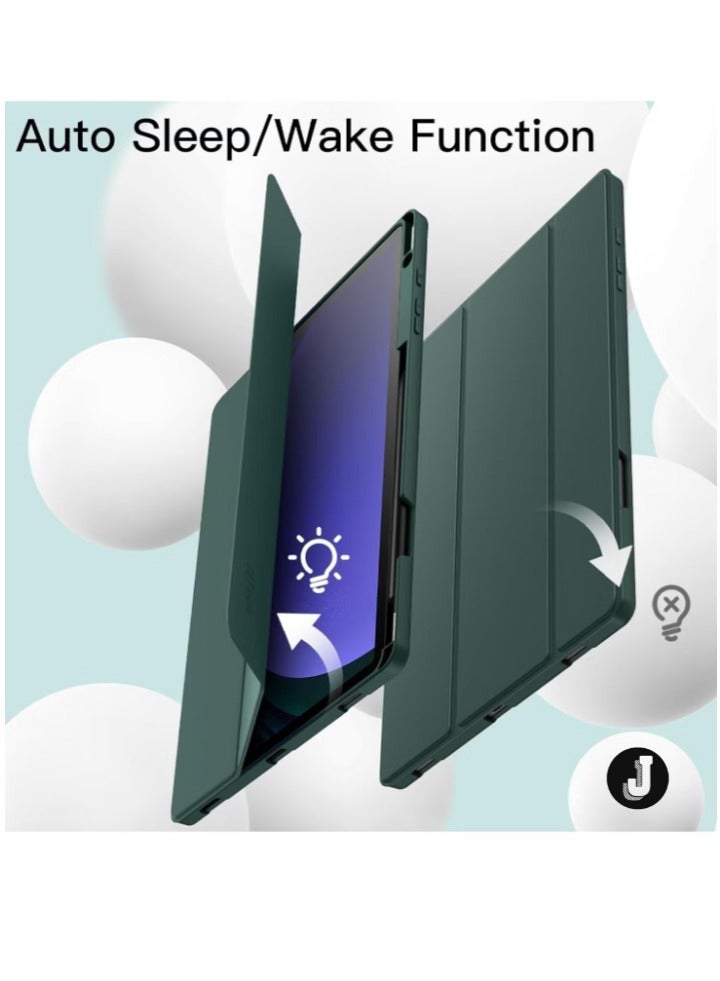 JAJEEK "New Samsung Galaxy Tab S10 Plus 12.4 Inch Case with S Pen Holder – Soft TPU Tri-Fold Stand Protective Cover, Auto Wake/Sleep, S Pen Charging Support" - Image 4