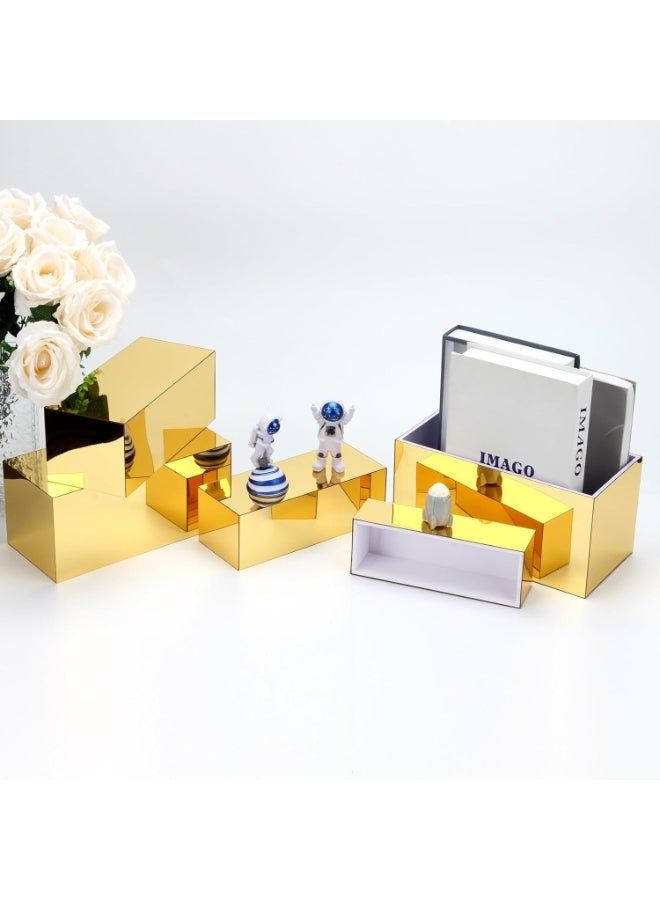 Acrylic Food Display Risers, Set of 5 Rectangular Display Stand Shelf Buffet Risers for Catering Dessert Buffet Table, Parties, Weddings, Collectibles Shoes Display - Image 4