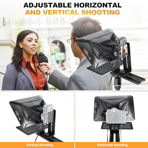 LENSGO 12.9'' Aluminum Teleprompter for iPad Tablet DSLR Cameras with Remote Control, App Compatible with iOS/Android,Professional Prompter for News/Broadcasting,Online Teaching,Live Streaming(TC12) - Image 2