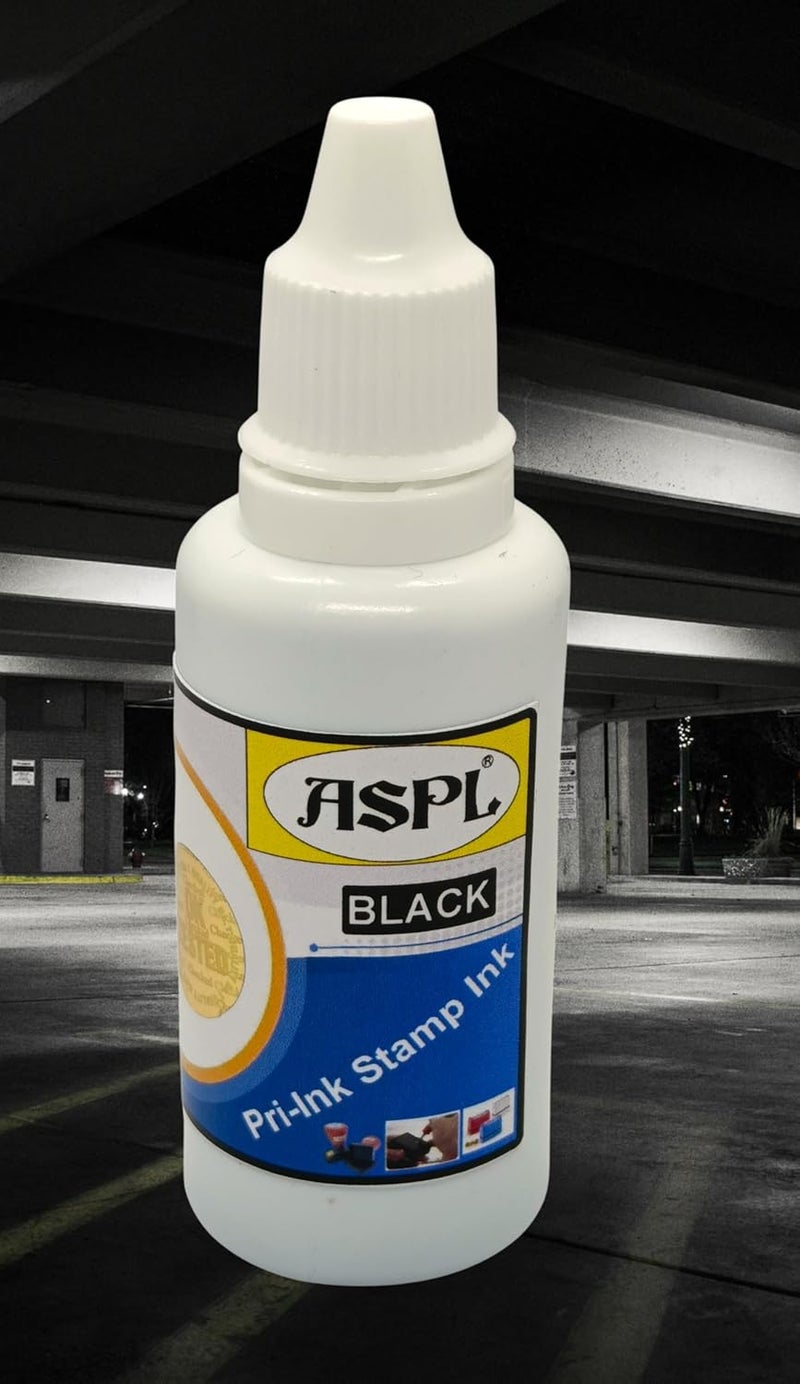 ASPL Black Stamp Ink Refill for Pre-Ink Stamps (30 ML,1 PCS) A1-Super (Black) Pack of 1 - Image 4