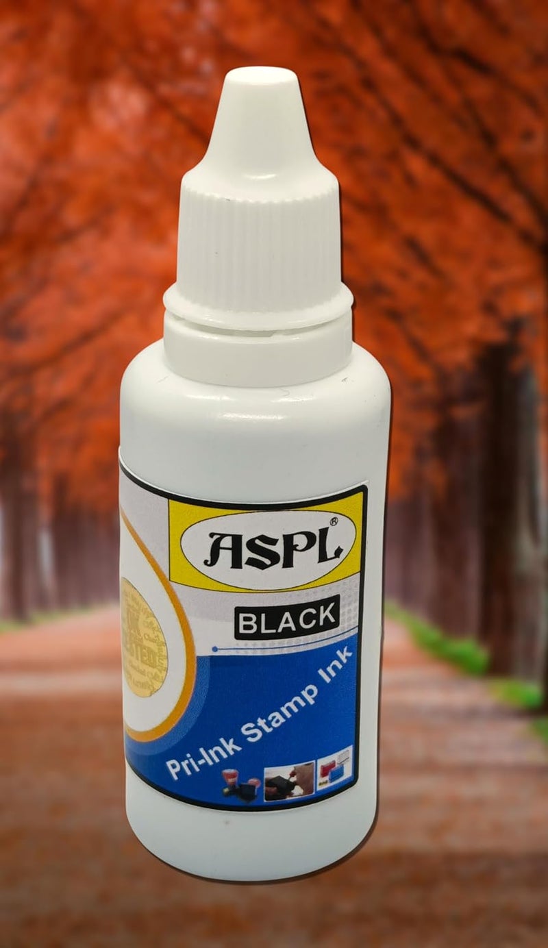 ASPL Black Stamp Ink Refill for Pre-Ink Stamps (30 ML,1 PCS) A1-Super (Black) Pack of 1 - Image 3