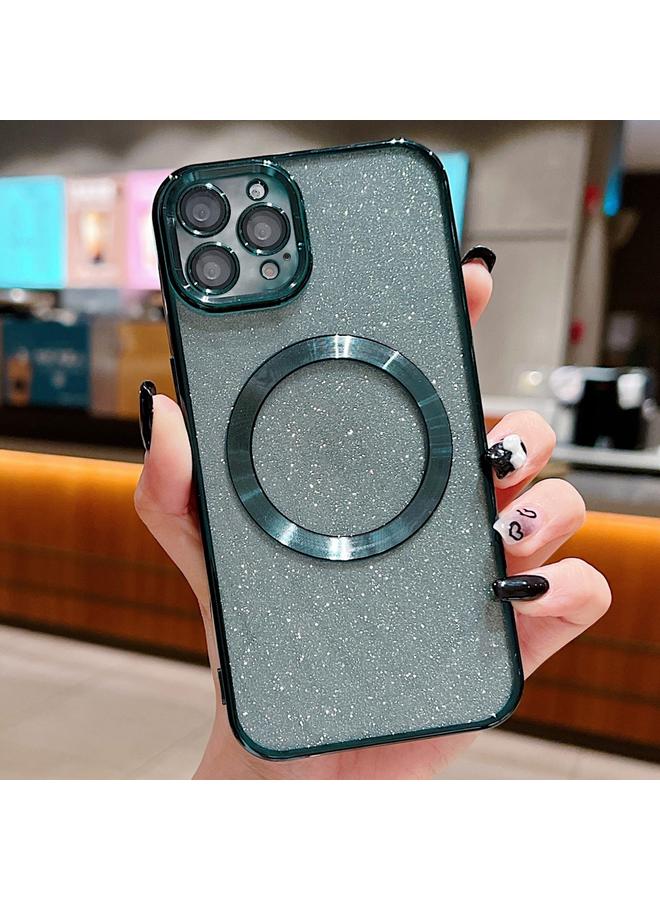 زبون جراب لهاتف iPhone 12 Pro Max مطلي بالكهرباء بلون نقي لامع ومسحوق جراب هاتف MagSafe - Image 1