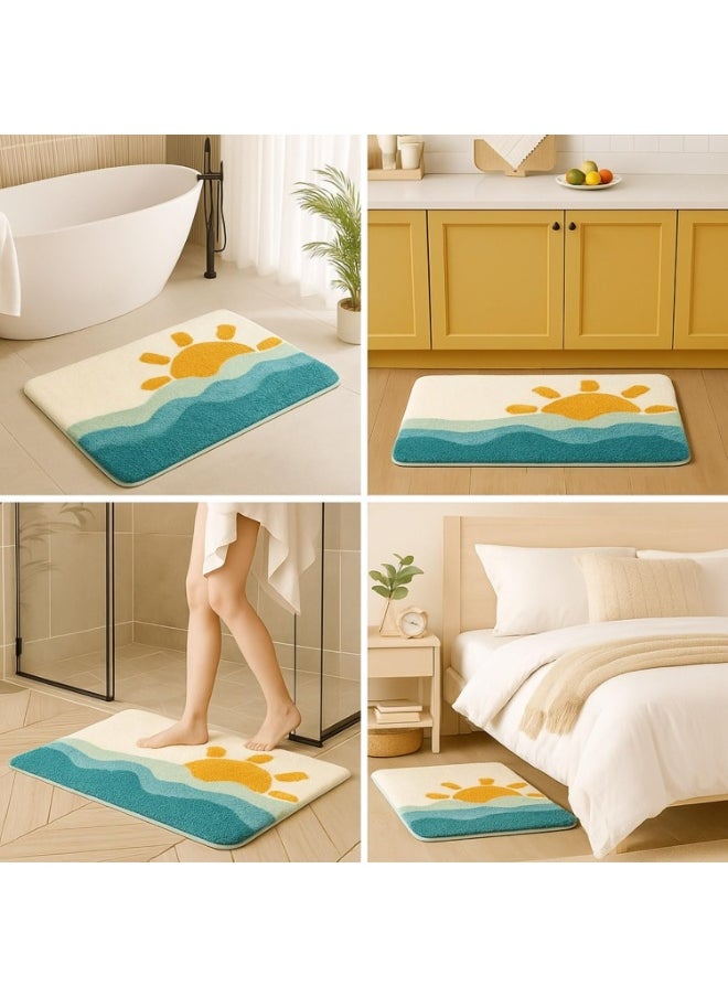 TYCOM Bathroom Rugs Bath Mat 40x60cm Non-Slip Fluffy Soft Plush Microfiber Shower Carpet Rug, Machine Washable Quick Dry Ultra Bath Mats for Tub Bathroom and Shower  - Image 5