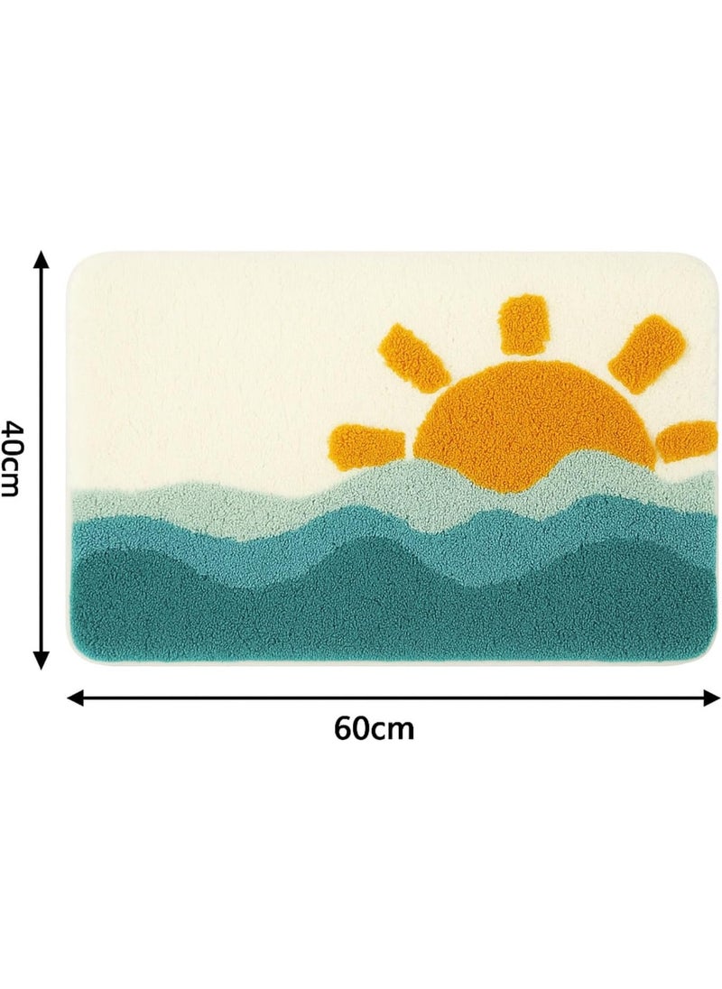 TYCOM Bathroom Rugs Bath Mat 40x60cm Non-Slip Fluffy Soft Plush Microfiber Shower Carpet Rug, Machine Washable Quick Dry Ultra Bath Mats for Tub Bathroom and Shower  - Image 2
