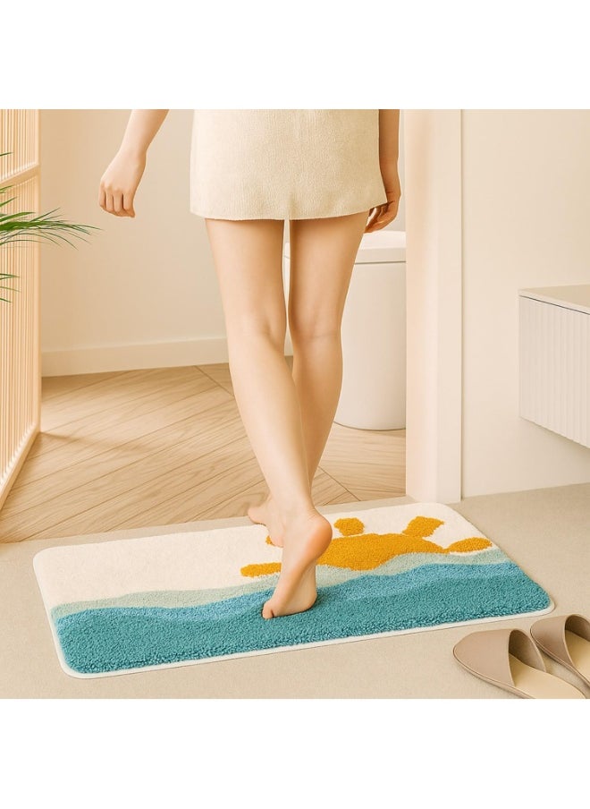 TYCOM Bathroom Rugs Bath Mat 40x60cm Non-Slip Fluffy Soft Plush Microfiber Shower Carpet Rug, Machine Washable Quick Dry Ultra Bath Mats for Tub Bathroom and Shower  - Image 4