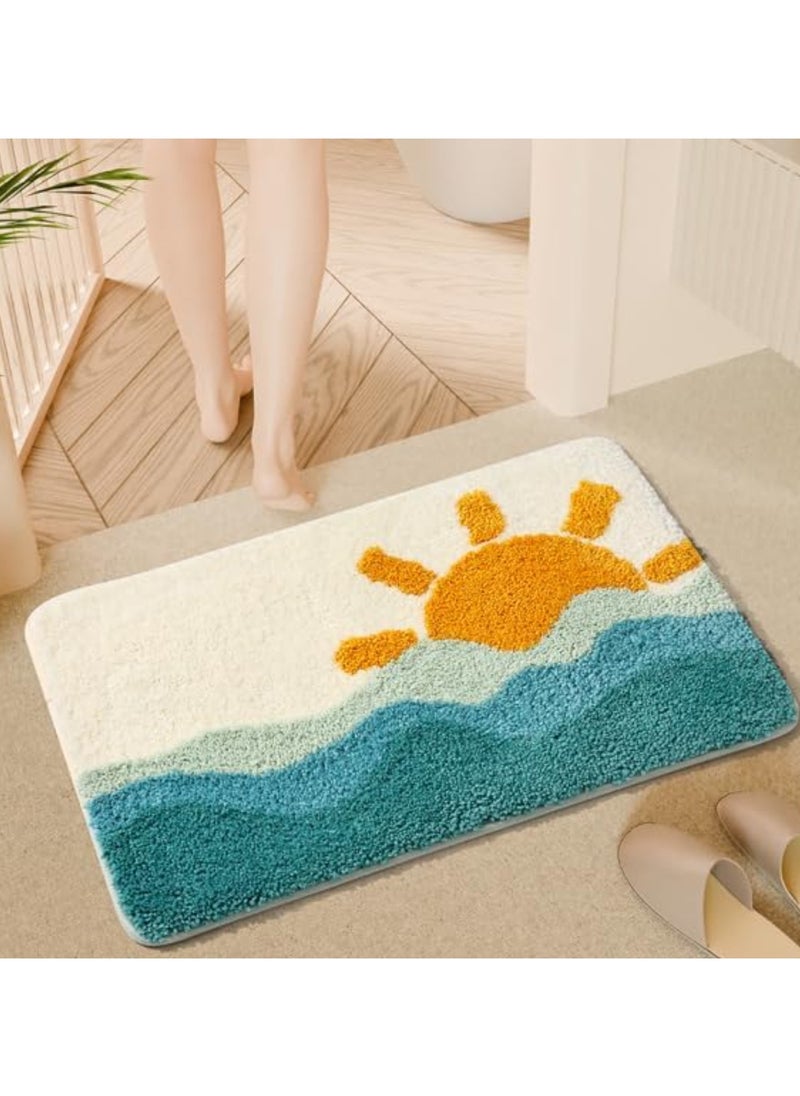 TYCOM Bathroom Rugs Bath Mat 40x60cm Non-Slip Fluffy Soft Plush Microfiber Shower Carpet Rug, Machine Washable Quick Dry Ultra Bath Mats for Tub Bathroom and Shower  - Image 1
