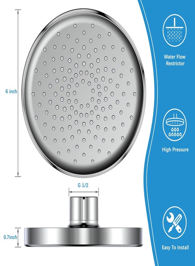 GAOMON Shower Head High Pressure Rain Shower Heads with 360°Adjustable Angles, Anti-Clogging Silicone Nozzles, Luxury Bathroom Showerheads Waterfall Showerhead(Chrome, 6 Inch Round,2.5 GPM) - Image 4