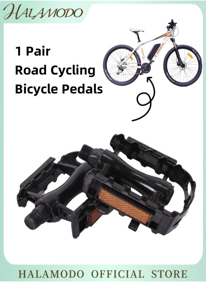 HALAMODO 1 Pair Bicycle Pedals Aluminium CNC Mountain and Road Bike Platform Pedals Lightweight Road Cycling Bicycle Pedals  - Image 1