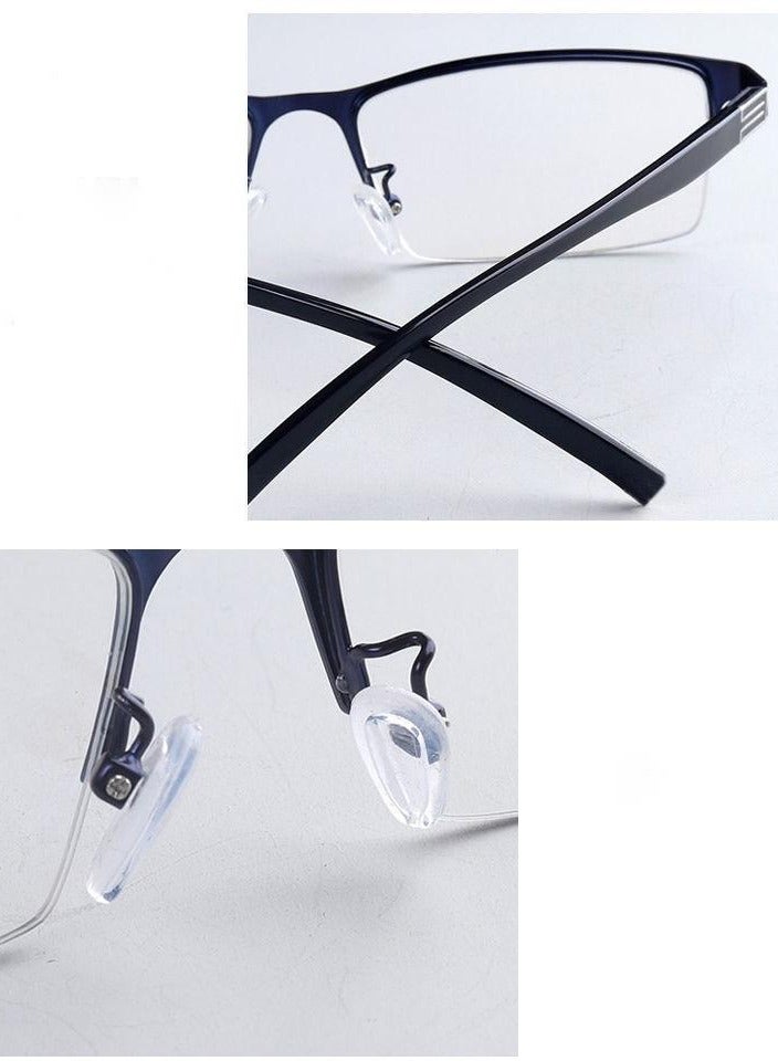 Black Half-rim Square Metal Large Rim Glasses Frame It can be equipped with lightweight half-rim business glasses for men with prescription myopia - Image 2