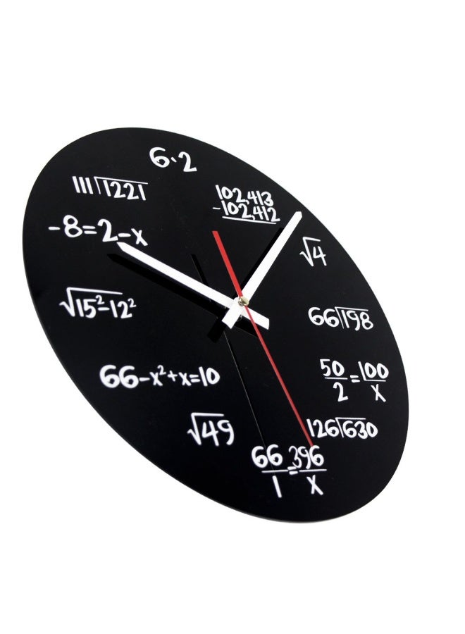 Timelike ساعة حائط فريدة من نوعها Timelike - تصميم حديث ساعة معادلة مبتكرة - كل ساعة محددة بمعادلة رياضية بسيطة (أسود) - Image 2