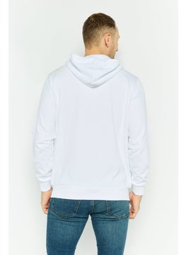 Gazzarrini Men Hooded Graphic Long Sleeves Sweatshirt, White  - Image 2