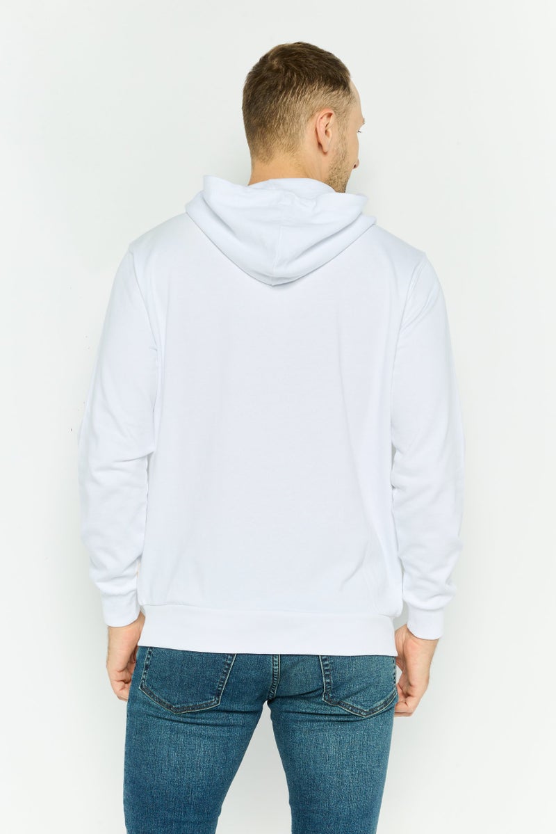 Gazzarrini سويت شيرت رجالي بغطاء رأس بأكمام طويلة مزخرف، أبيض - Image 2